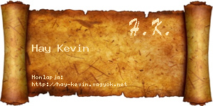 Hay Kevin névjegykártya